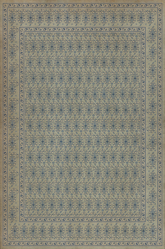 Persian Bazaar - Kintala - Albastru 72x108 Vintage Vinyl Floorcloth