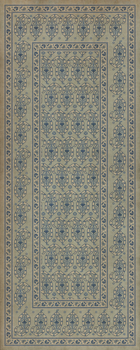 Persian Bazaar - Kintala - Albastru 36x90 Vintage Vinyl Floorcloth