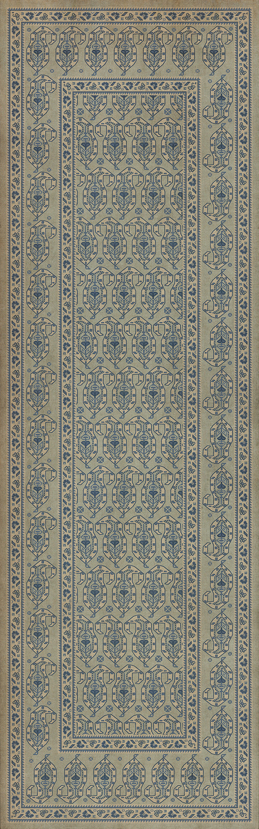 Persian Bazaar - Kintala - Albastru 36x115 Vintage Vinyl Floorcloth