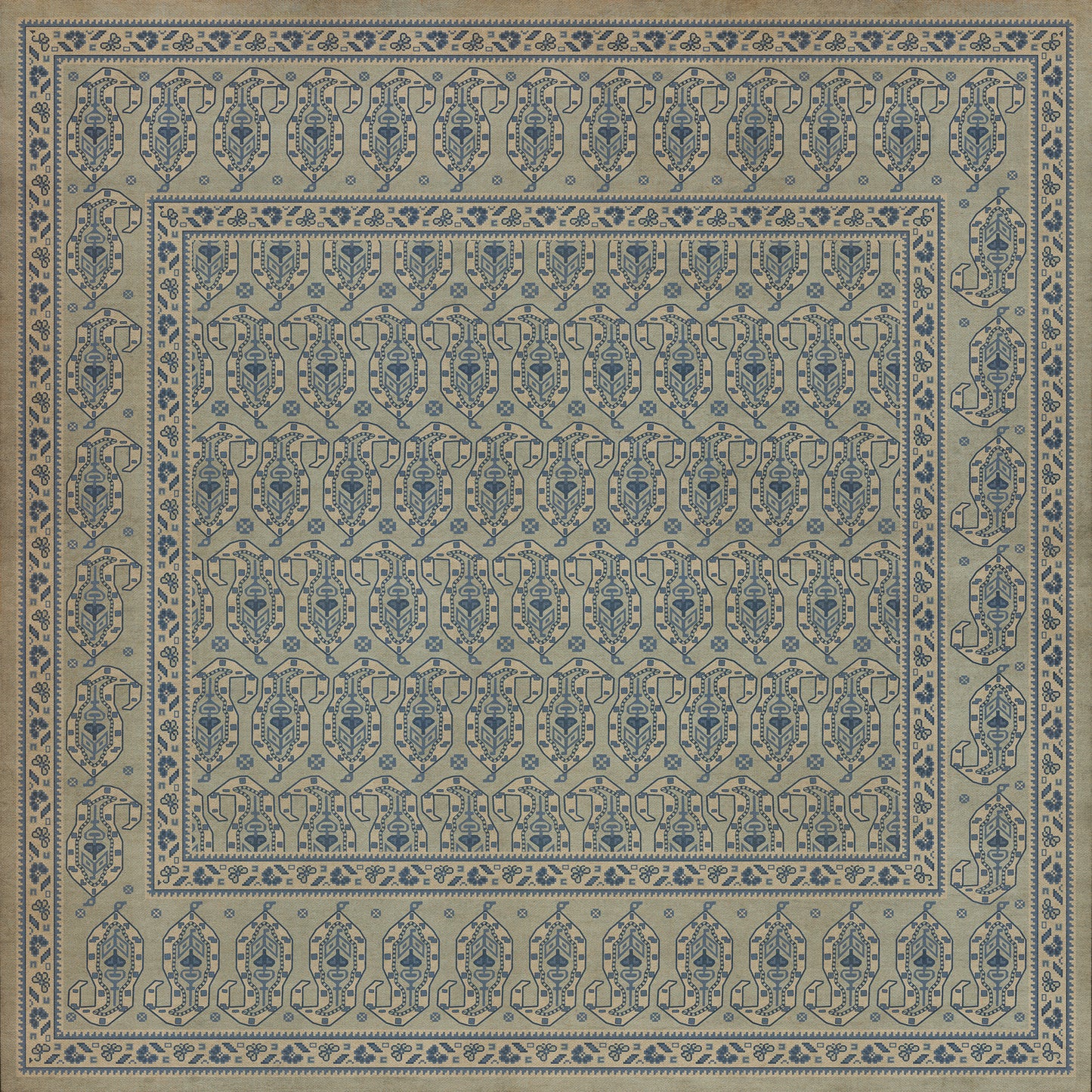 Persian Bazaar - Kintala - Albastru 60x60 Vintage Vinyl Floorcloth