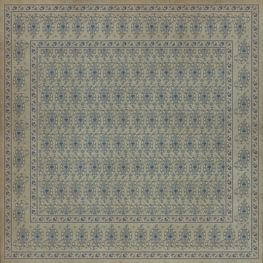 Persian Bazaar - Kintala - Albastru 72x72 Vintage Vinyl Floorcloth