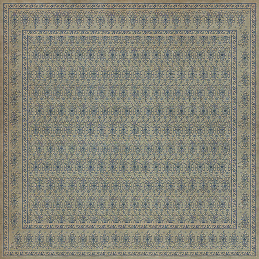 Persian Bazaar - Kintala - Albastru 96x96 Vintage Vinyl Floorcloth