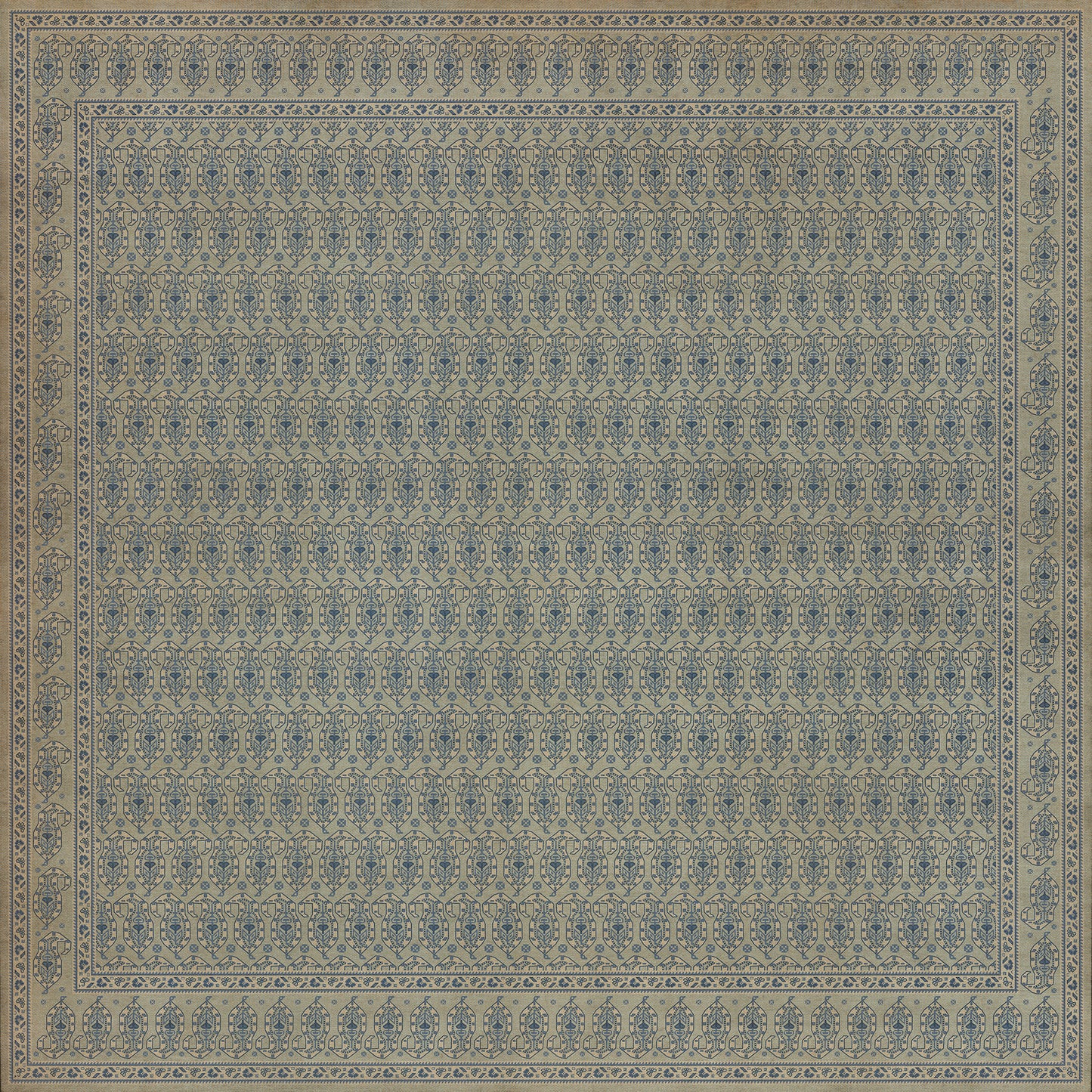 Persian Bazaar - Kintala - Albastru 120x120 Vintage Vinyl Floorcloth