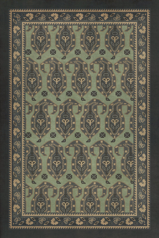Persian Bazaar - Kintala - Dariav 20x30 Vintage Vinyl Floorcloth