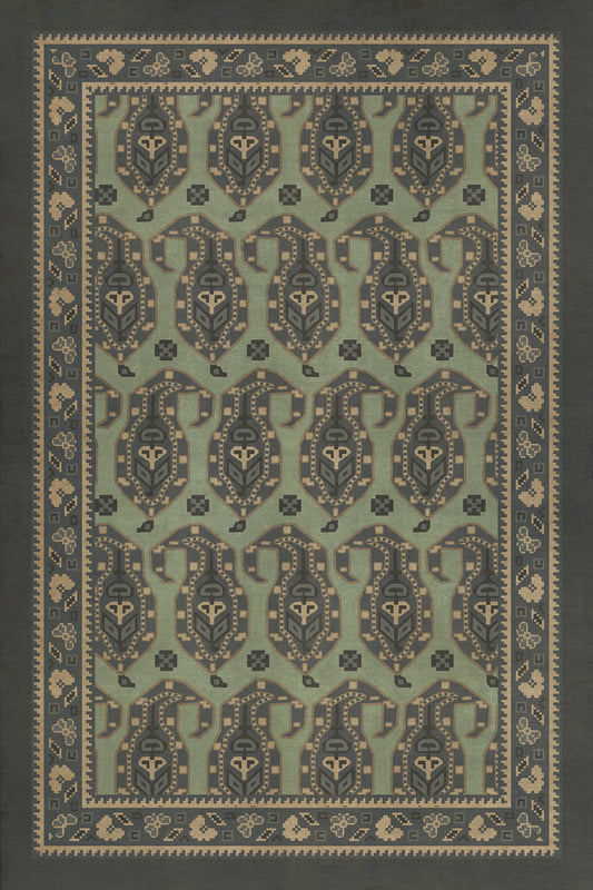 Persian Bazaar - Kintala - Dariav 24x36 Vintage Vinyl Floorcloth