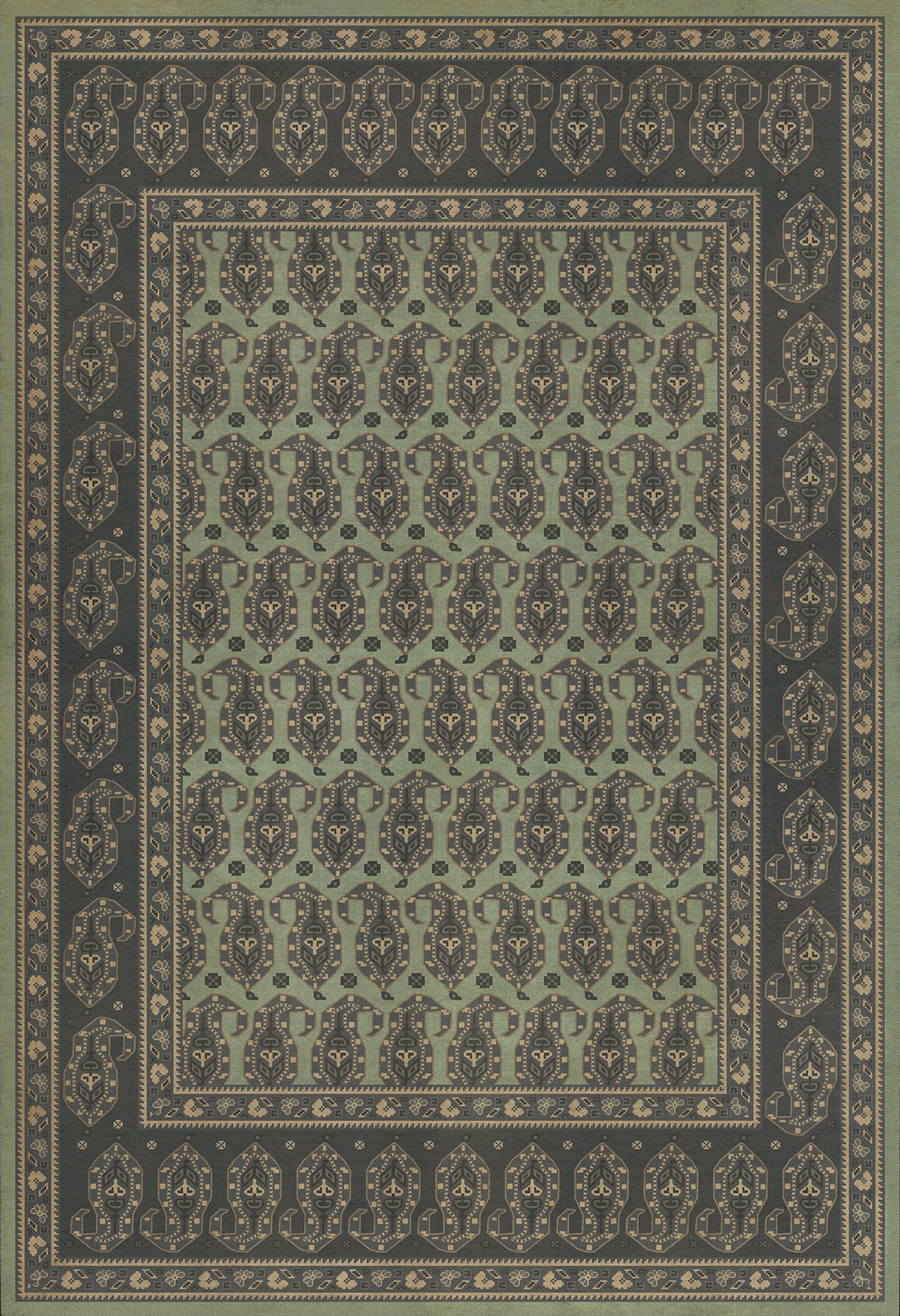 Persian Bazaar - Kintala - Dariav 52x76 Vintage Vinyl Floorcloth
