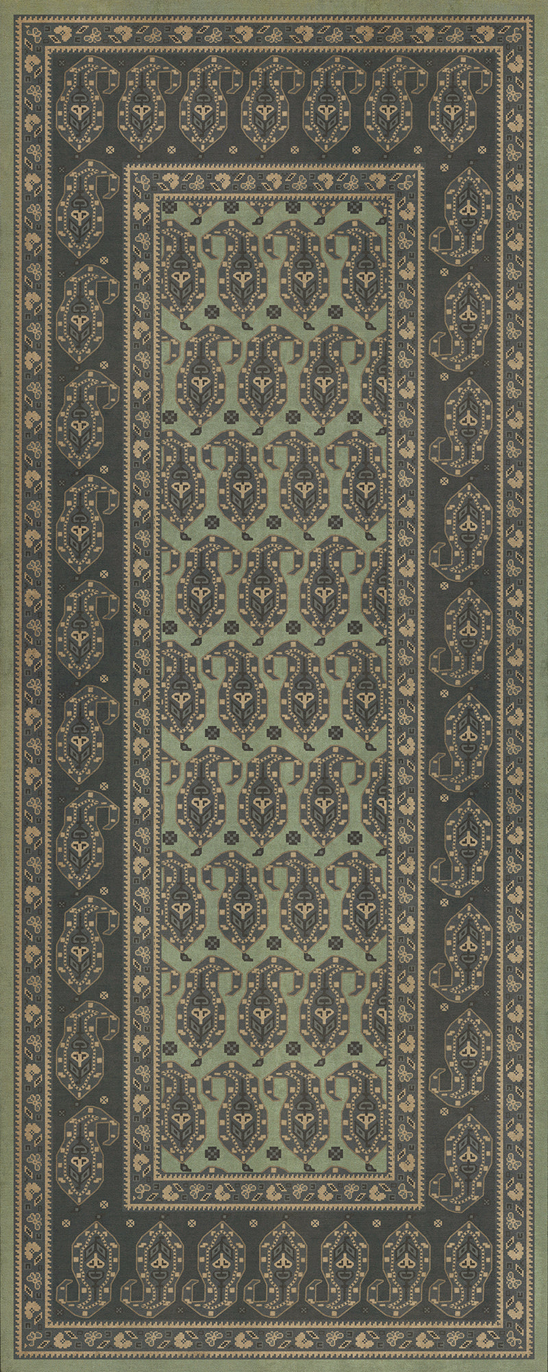 Persian Bazaar - Kintala - Dariav 36x90 Vintage Vinyl Floorcloth
