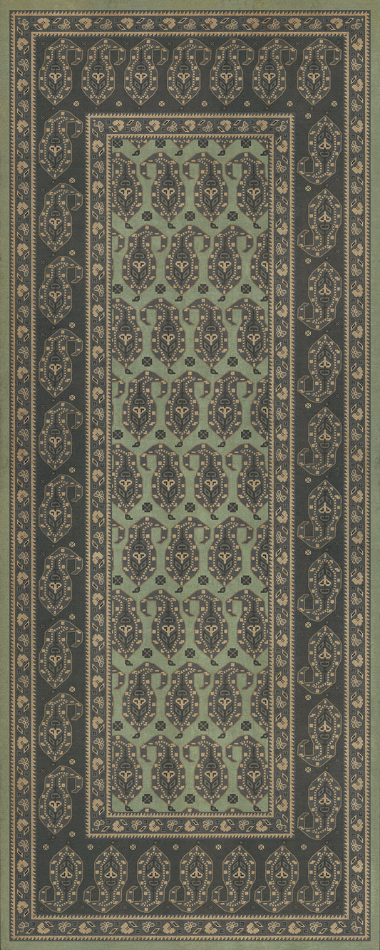 Persian Bazaar - Kintala - Dariav 36x90 Vintage Vinyl Floorcloth