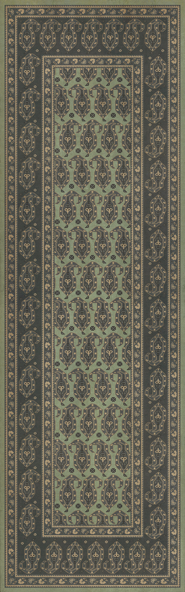 Persian Bazaar - Kintala - Dariav 36x115 Vintage Vinyl Floorcloth