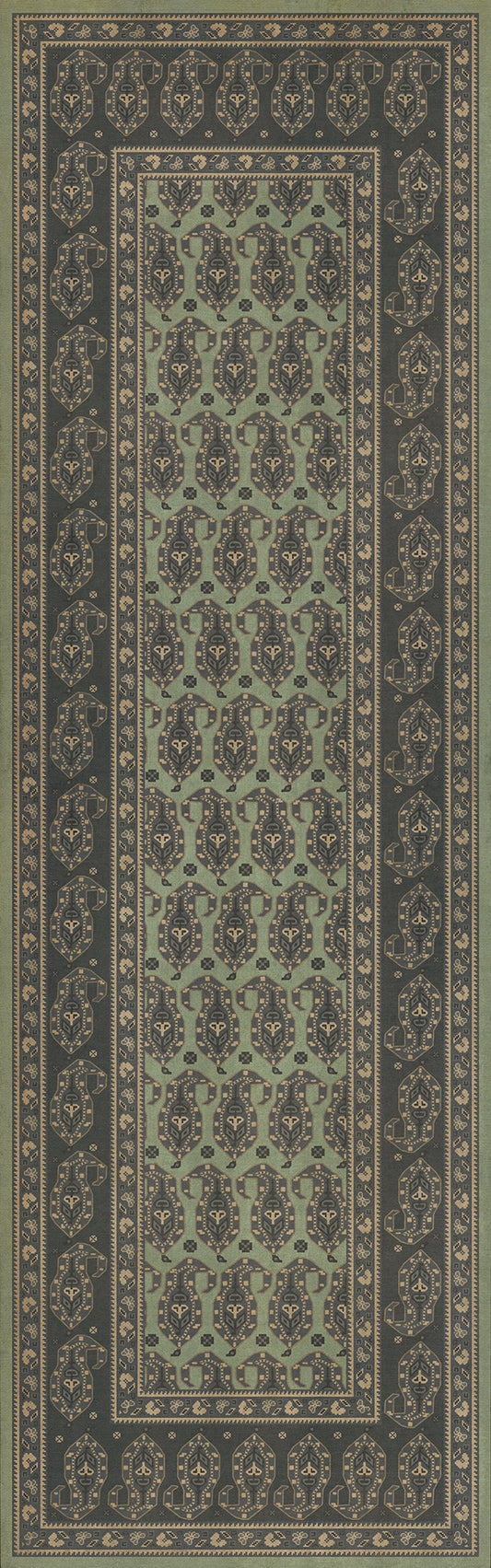 Persian Bazaar - Kintala - Dariav 36x115 Vintage Vinyl Floorcloth
