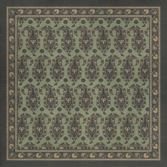 Persian Bazaar - Kintala - Dariav 36x36 Vintage Vinyl Floorcloth