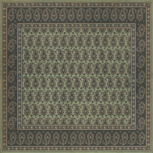 Persian Bazaar - Kintala - Dariav 72x72 Vintage Vinyl Floorcloth