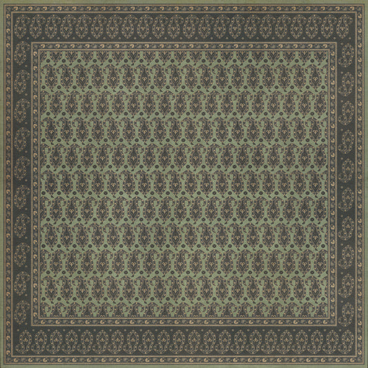 Persian Bazaar - Kintala - Dariav 96x96 Vintage Vinyl Floorcloth