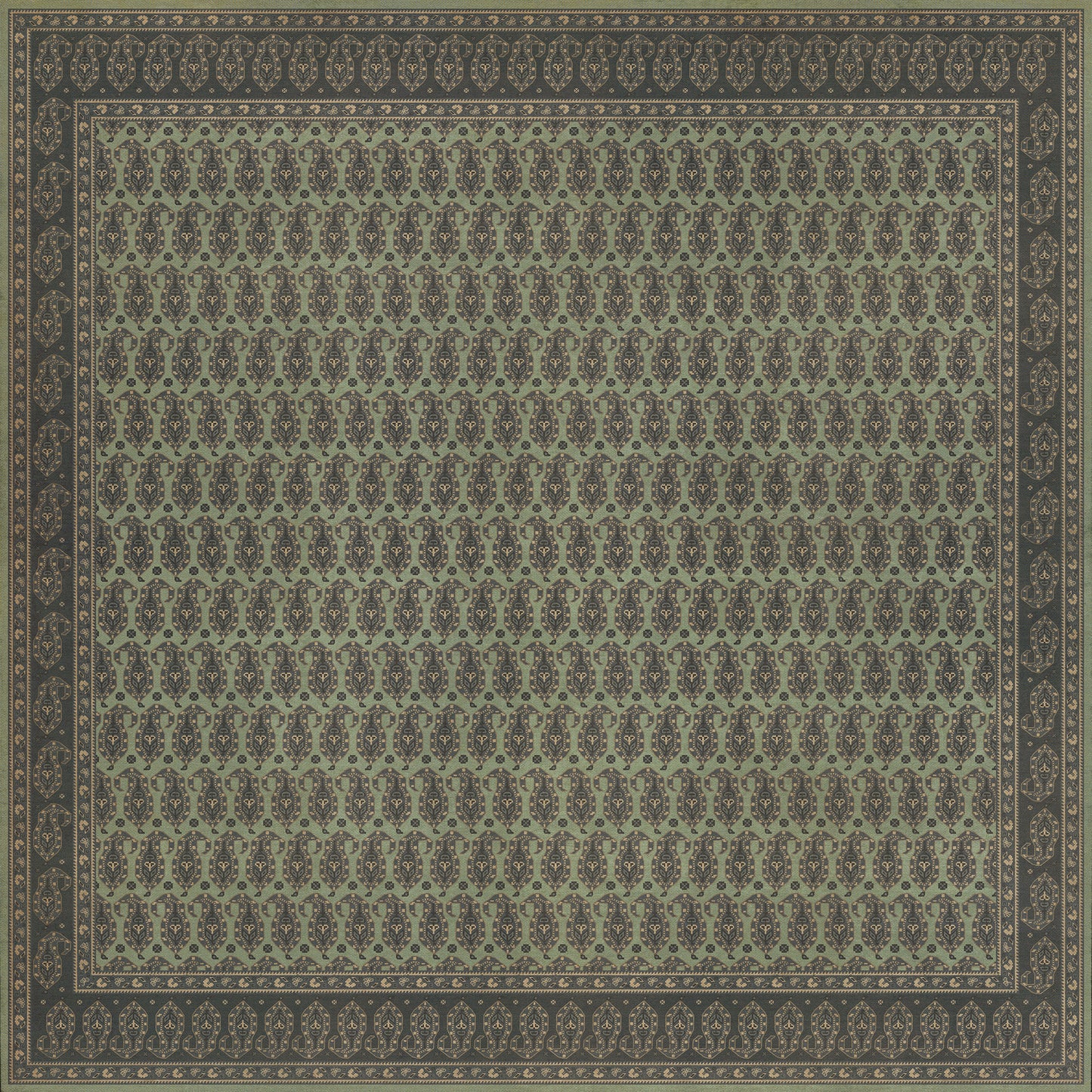 Persian Bazaar - Kintala - Dariav 120x120 Vintage Vinyl Floorcloth