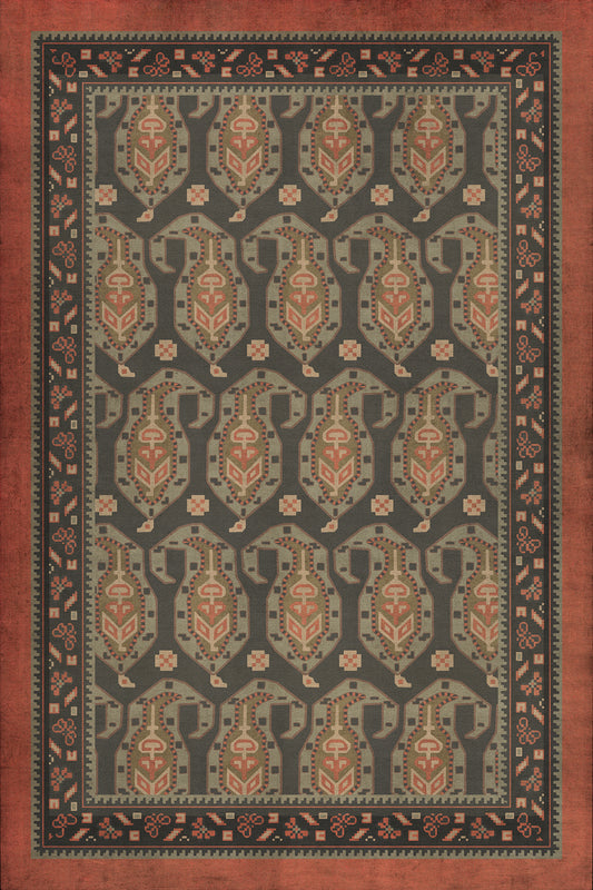 Persian Bazaar - Kintala - Drabarni 20x30 Vintage Vinyl Floorcloth