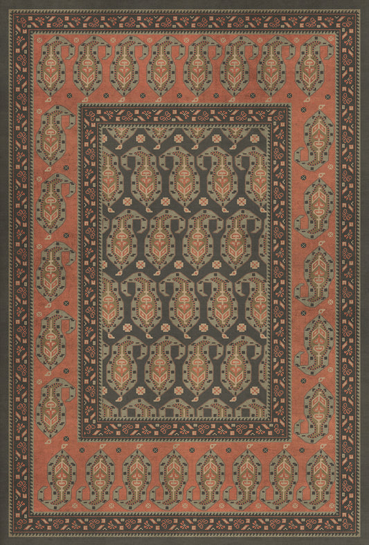 Persian Bazaar - Kintala - Drabarni 38x56 Vintage Vinyl Floorcloth