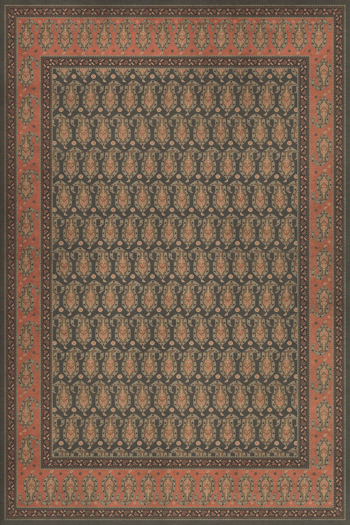 Persian Bazaar - Kintala - Drabarni 72x108 Vintage Vinyl Floorcloth