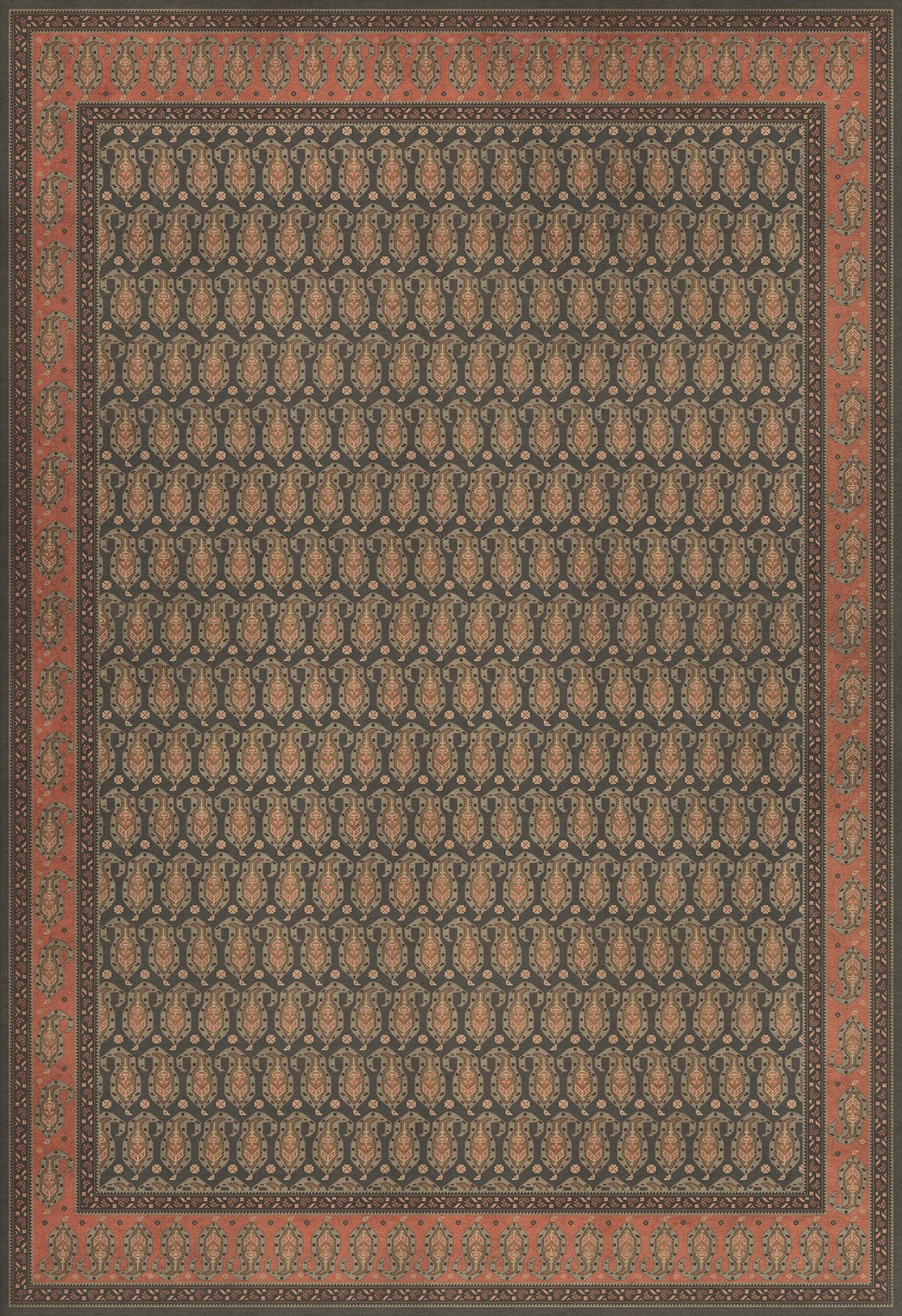 Persian Bazaar - Kintala - Drabarni 96x140 Vintage Vinyl Floorcloth