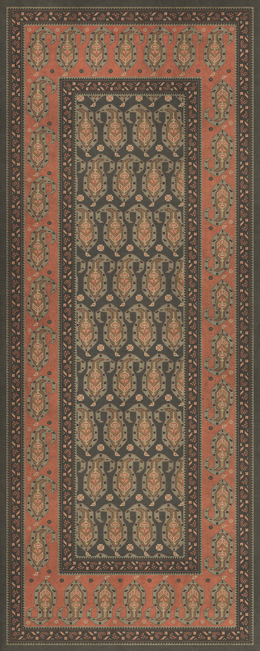 Persian Bazaar - Kintala - Drabarni 36x90 Vintage Vinyl Floorcloth