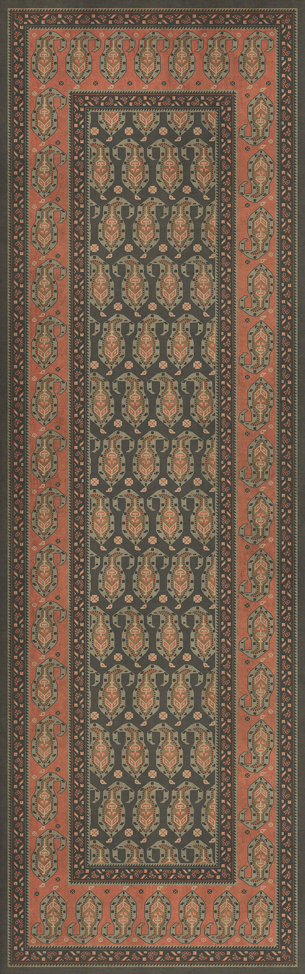 Persian Bazaar - Kintala - Drabarni 36x115 Vintage Vinyl Floorcloth