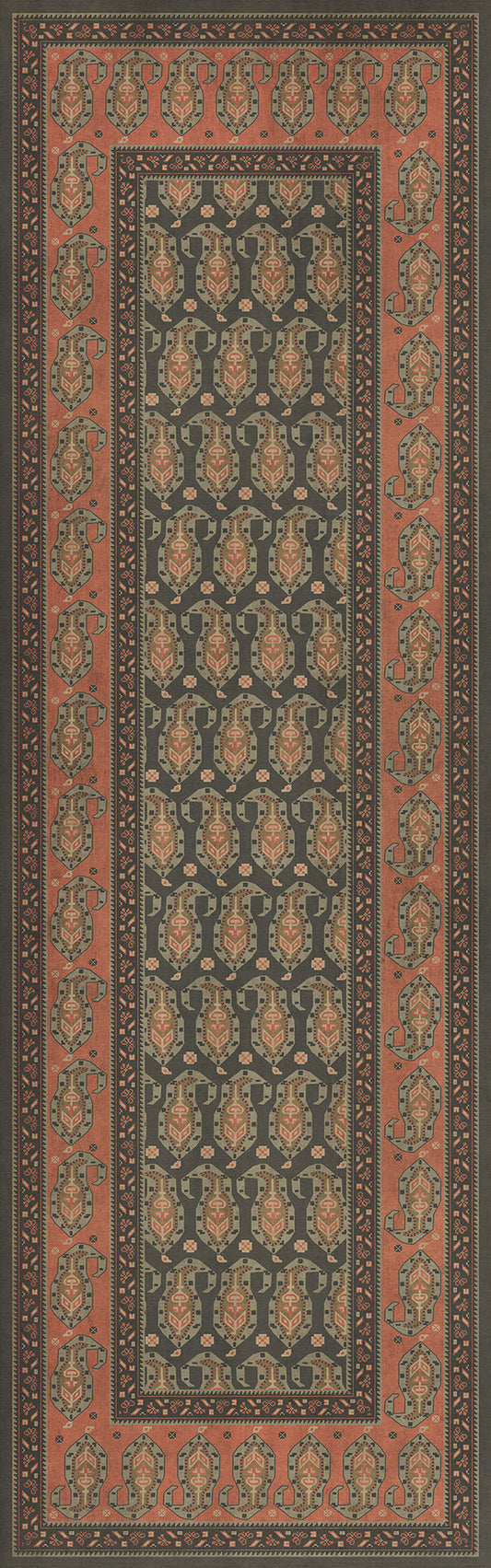 Persian Bazaar - Kintala - Drabarni 36x115 Vintage Vinyl Floorcloth