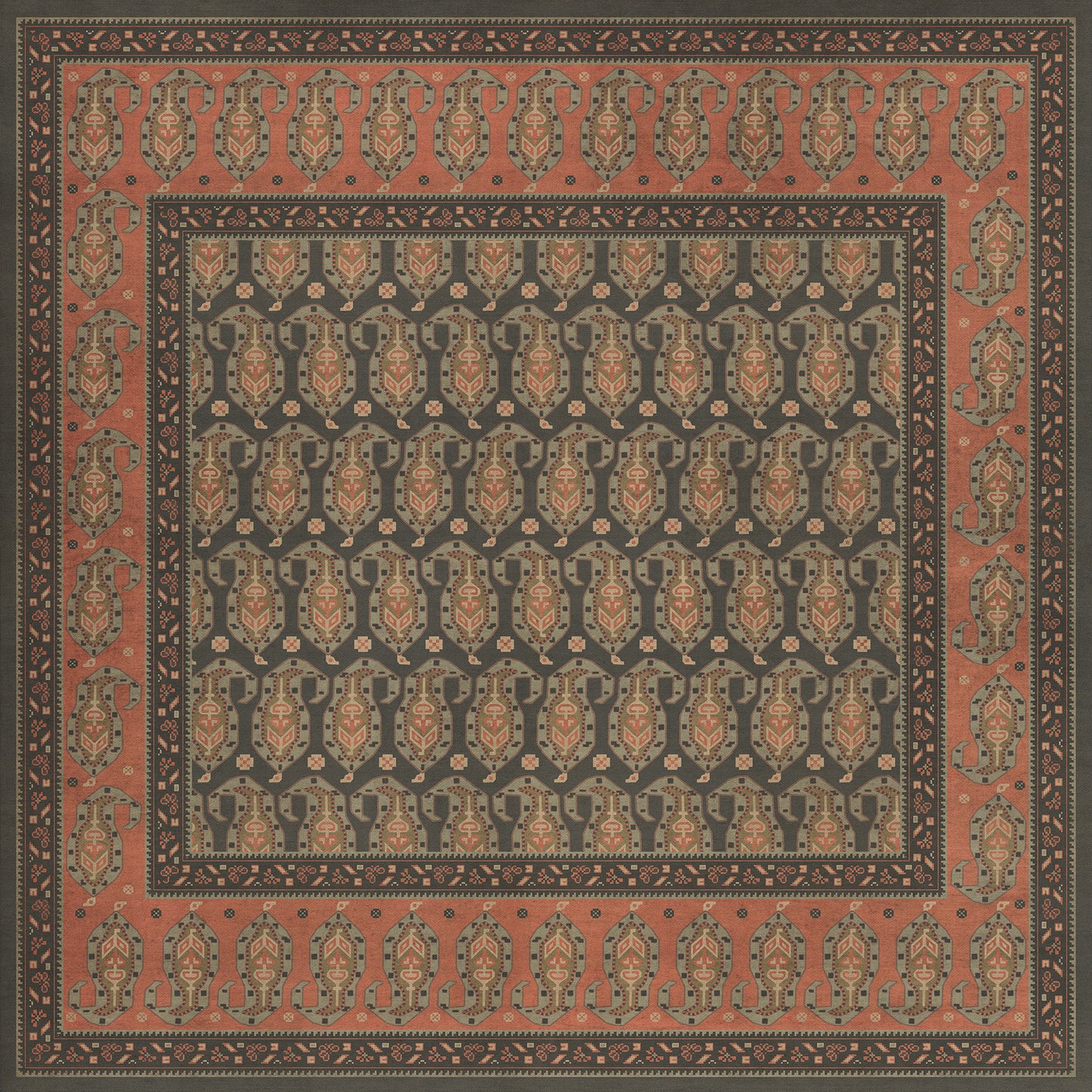 Persian Bazaar - Kintala - Drabarni 60x60 Vintage Vinyl Floorcloth