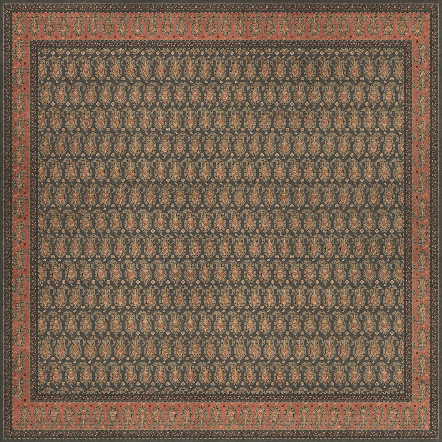 Persian Bazaar - Kintala - Drabarni 120x120 Vintage Vinyl Floorcloth