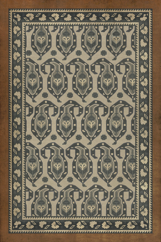 Persian Bazaar - Kintala - Frumos 20x30 Vintage Vinyl Floorcloth