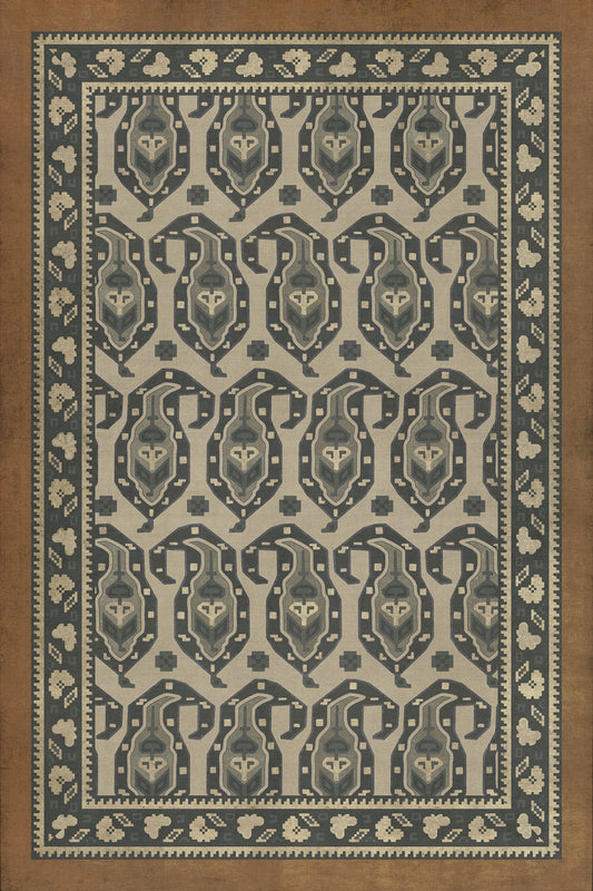 Persian Bazaar - Kintala - Frumos 24x36 Vintage Vinyl Floorcloth