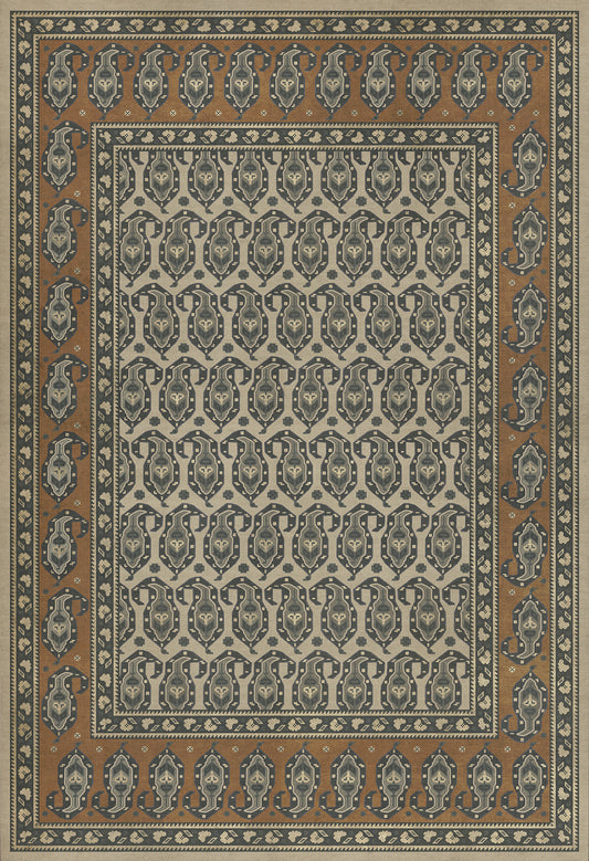Persian Bazaar - Kintala - Frumos 52x76 Vintage Vinyl Floorcloth