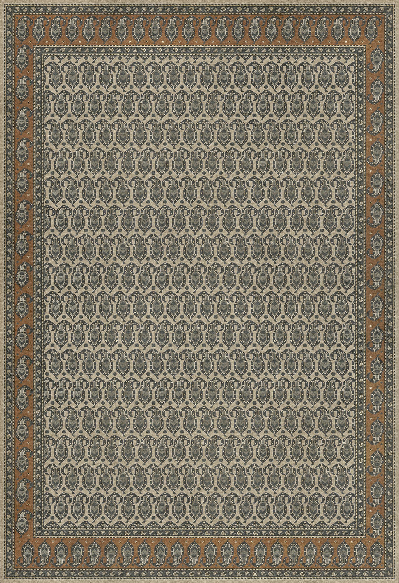 Persian Bazaar - Kintala - Frumos 96x140 Vintage Vinyl Floorcloth