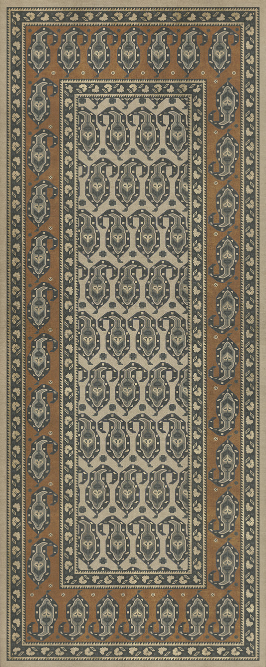 Persian Bazaar - Kintala - Frumos 36x90 Vintage Vinyl Floorcloth