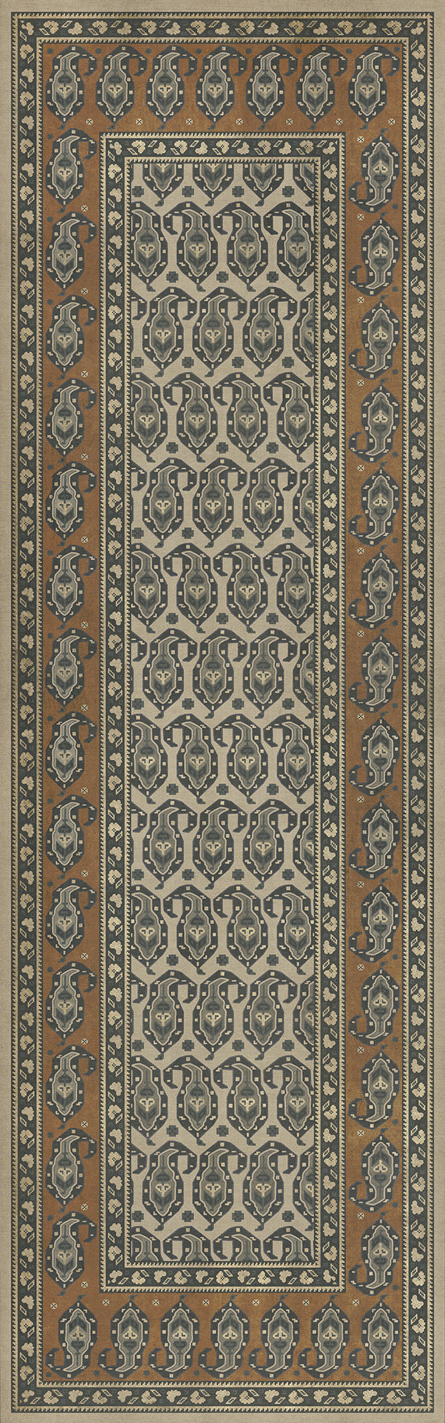 Persian Bazaar - Kintala - Frumos 36x115 Vintage Vinyl Floorcloth