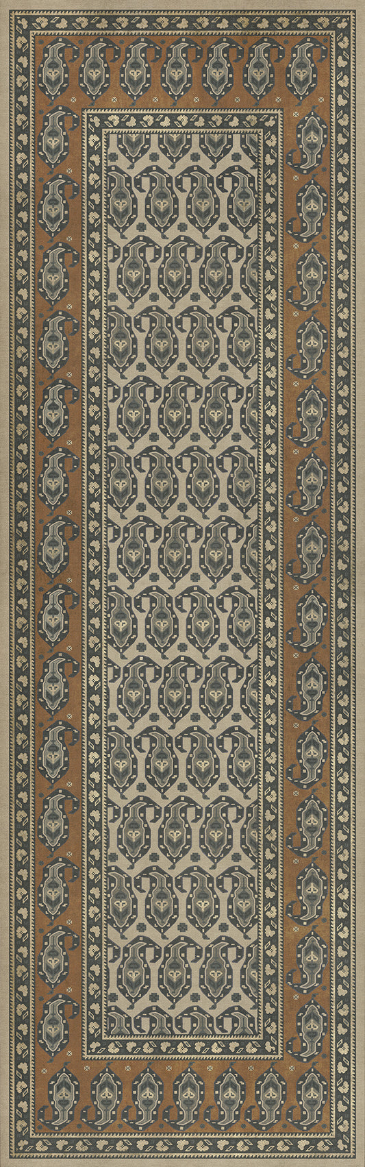 Persian Bazaar - Kintala - Frumos 36x115 Vintage Vinyl Floorcloth