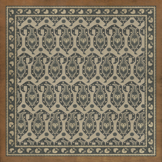 Persian Bazaar - Kintala - Frumos 36x36 Vintage Vinyl Floorcloth