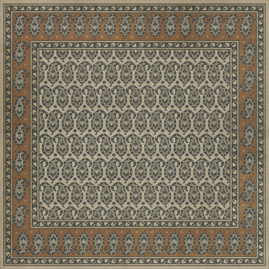 Persian Bazaar - Kintala - Frumos 72x72 Vintage Vinyl Floorcloth