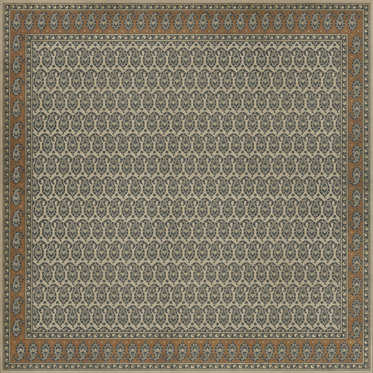 Persian Bazaar - Kintala - Frumos 120x120 Vintage Vinyl Floorcloth