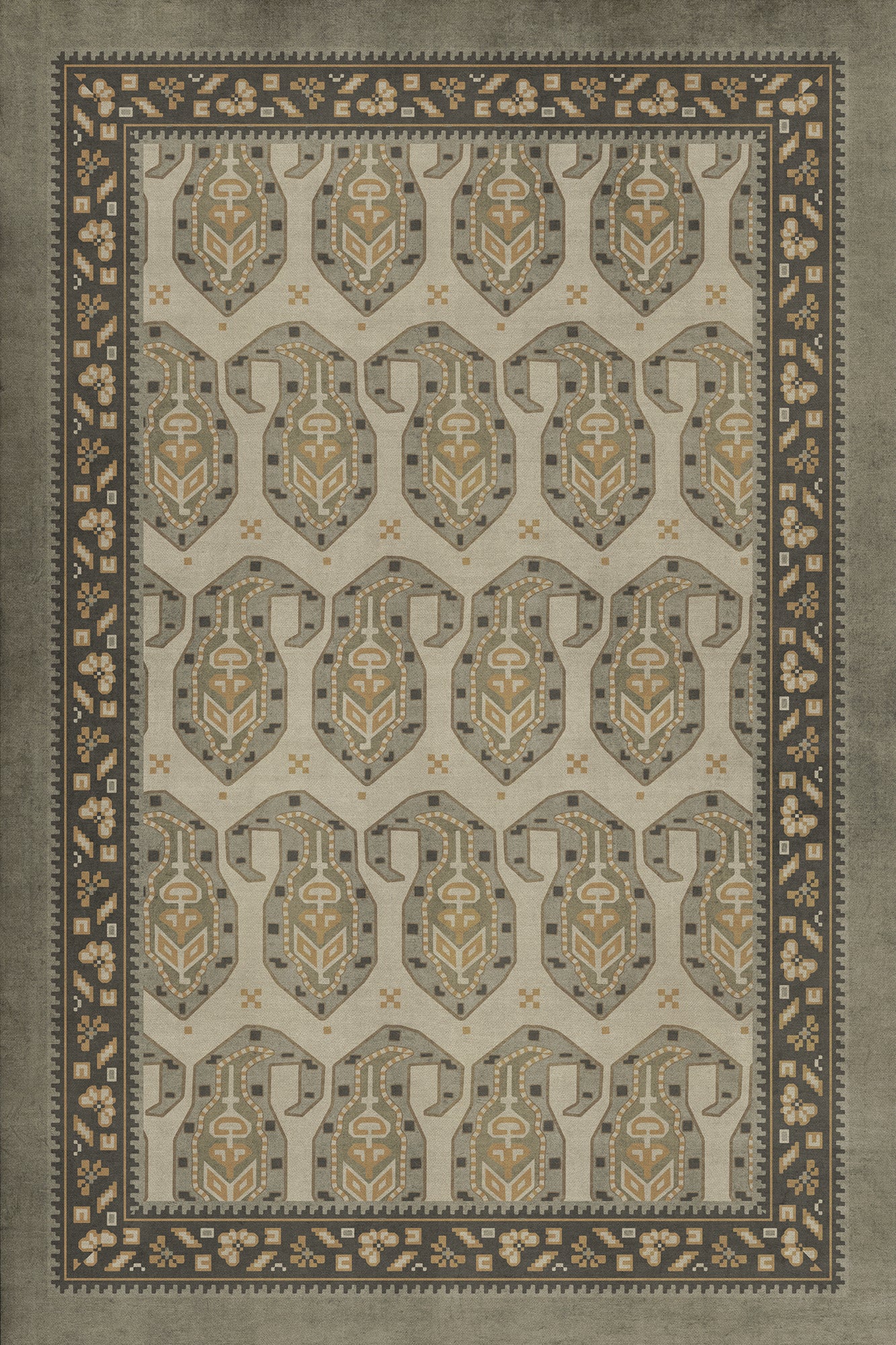 Persian Bazaar - Kintala - Gliabno 24x36 Vintage Vinyl Floorcloth