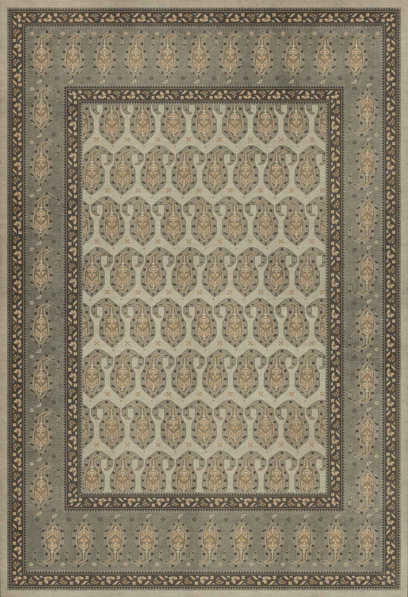 Persian Bazaar - Kintala - Gliabno 52x76 Vintage Vinyl Floorcloth