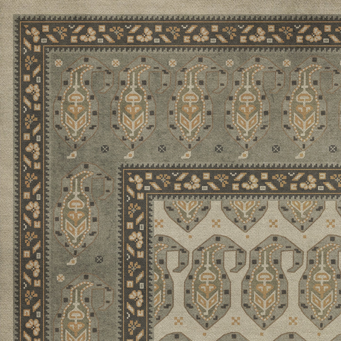 Persian Bazaar - Kintala - Gliabno 72x108 Vintage Vinyl Floorcloth
