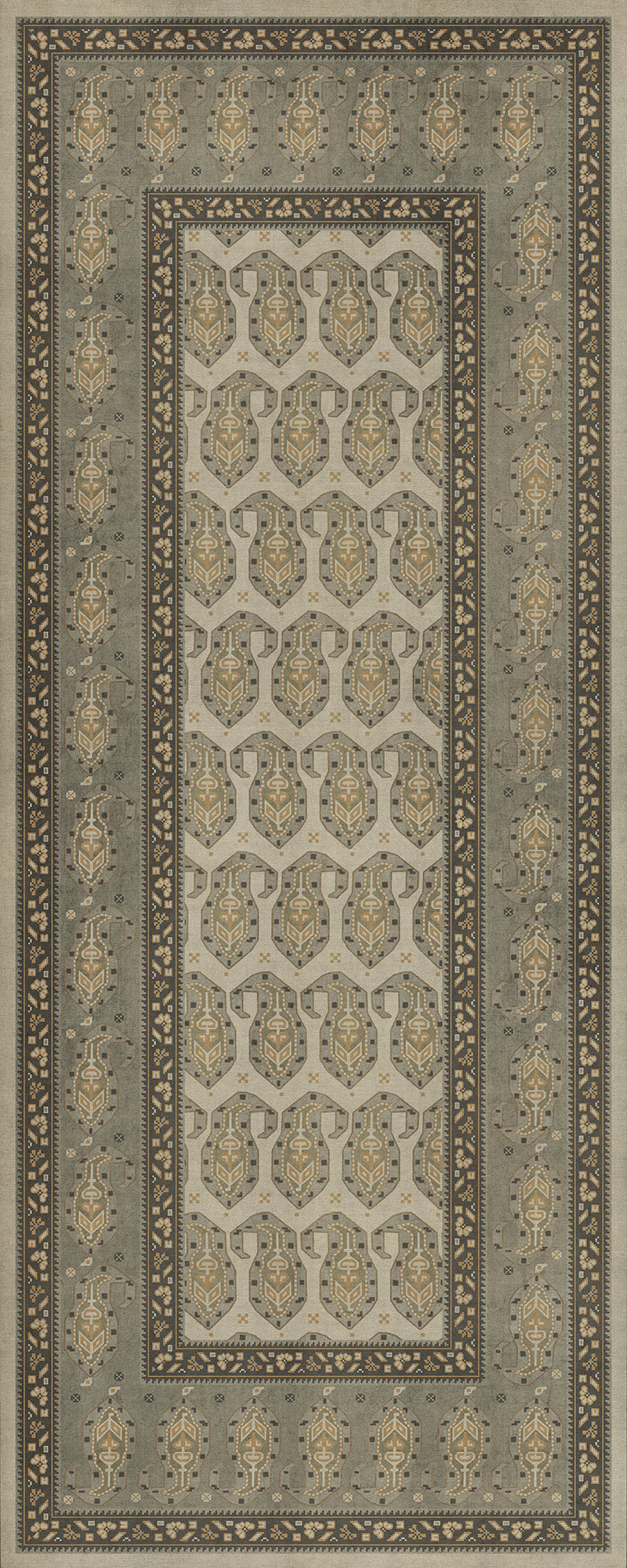 Persian Bazaar - Kintala - Gliabno 36x90 Vintage Vinyl Floorcloth