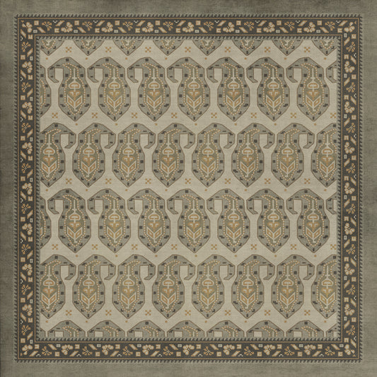Persian Bazaar - Kintala - Gliabno 36x36 Vintage Vinyl Floorcloth