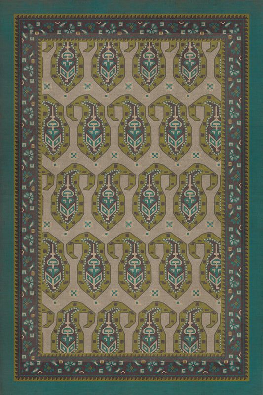Persian Bazaar - Kintala - Kesali 20x30 Vintage Vinyl Floorcloth
