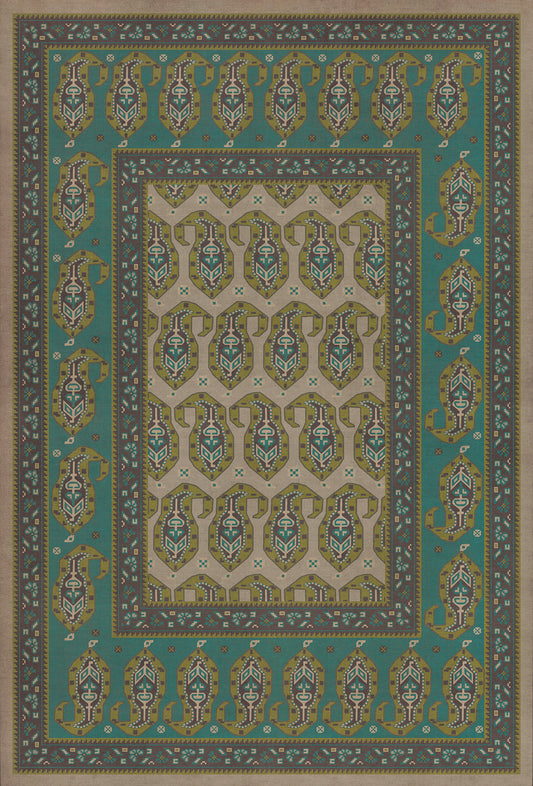 Persian Bazaar - Kintala - Kesali 38x56 Vintage Vinyl Floorcloth