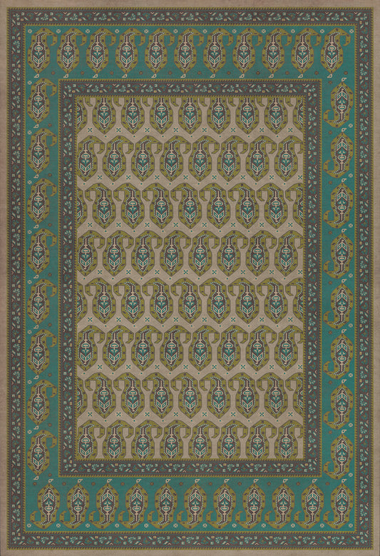 Persian Bazaar - Kintala - Kesali 52x76 Vintage Vinyl Floorcloth