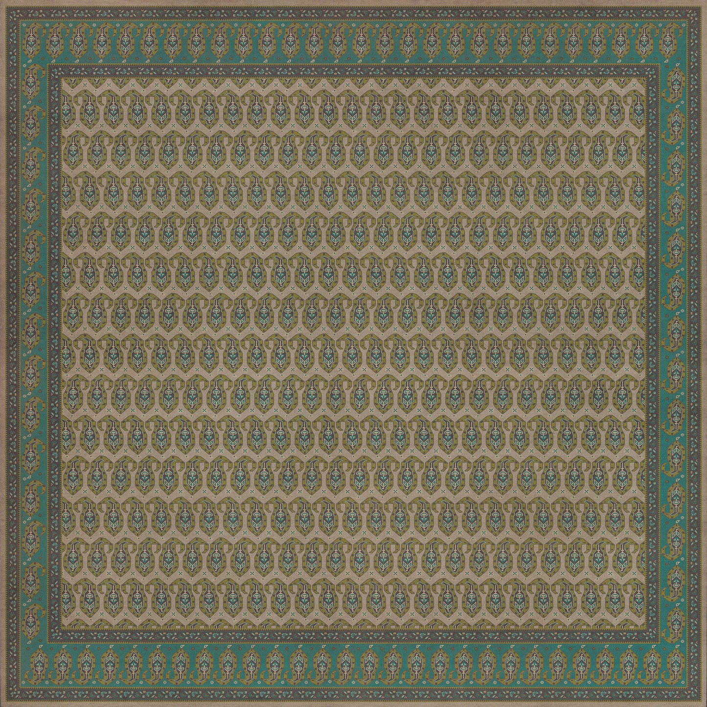Persian Bazaar - Kintala - Kesali 120x120 Vintage Vinyl Floorcloth