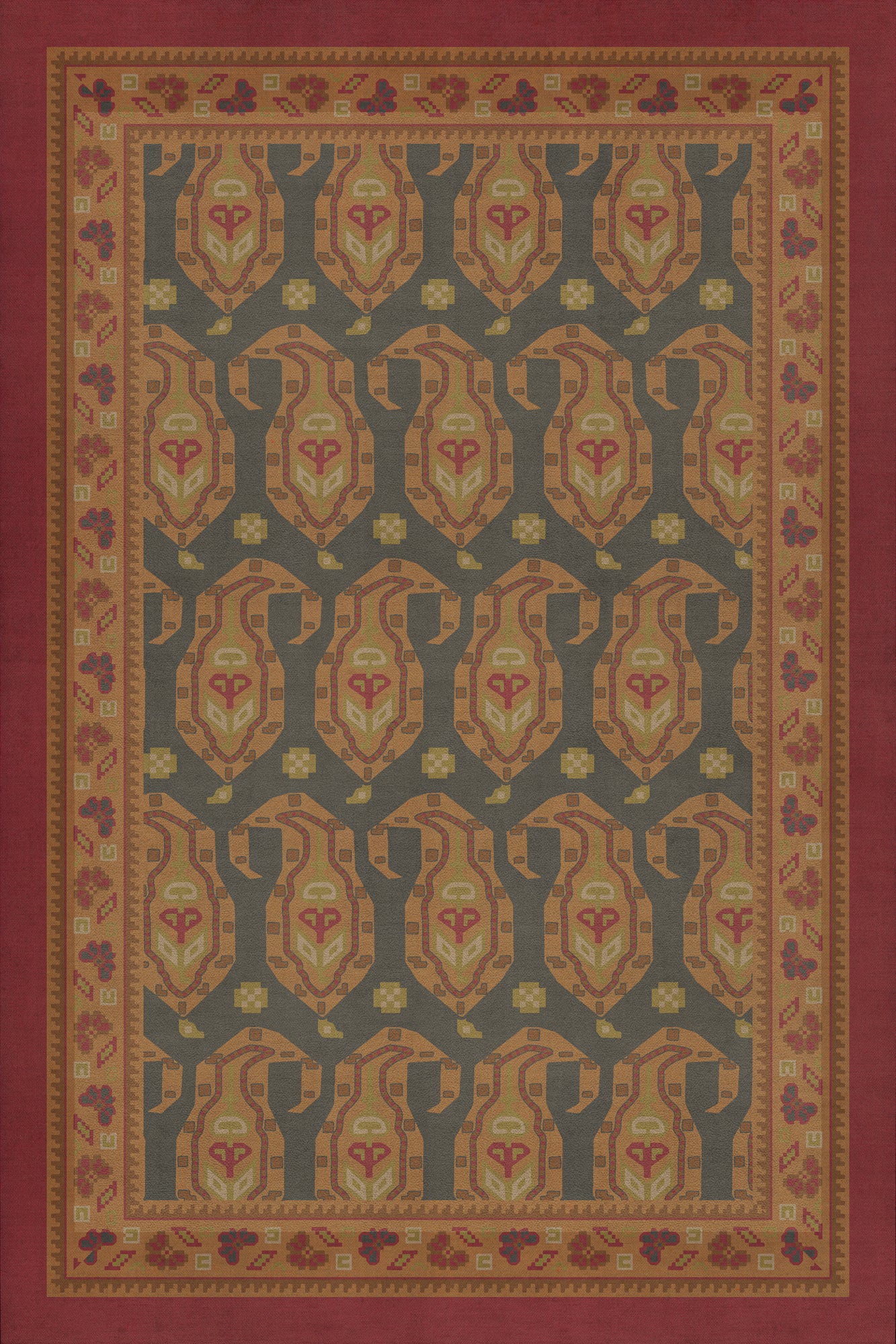 Persian Bazaar - Kintala - Lolo 20x30 Vintage Vinyl Floorcloth