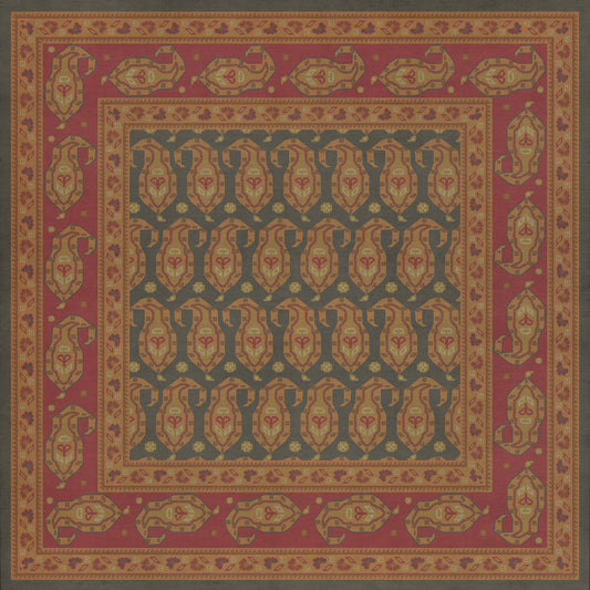 Persian Bazaar - Kintala - Lolo 48x48 Vintage Vinyl Floorcloth
