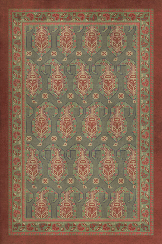 Persian Bazaar - Kintala - Mora 20x30 Vintage Vinyl Floorcloth