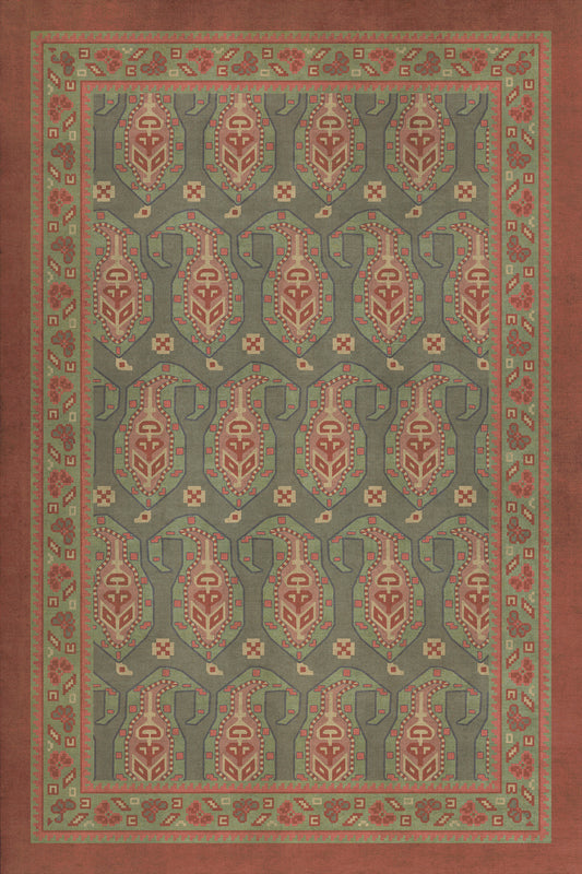 Persian Bazaar - Kintala - Mora 24x36 Vintage Vinyl Floorcloth